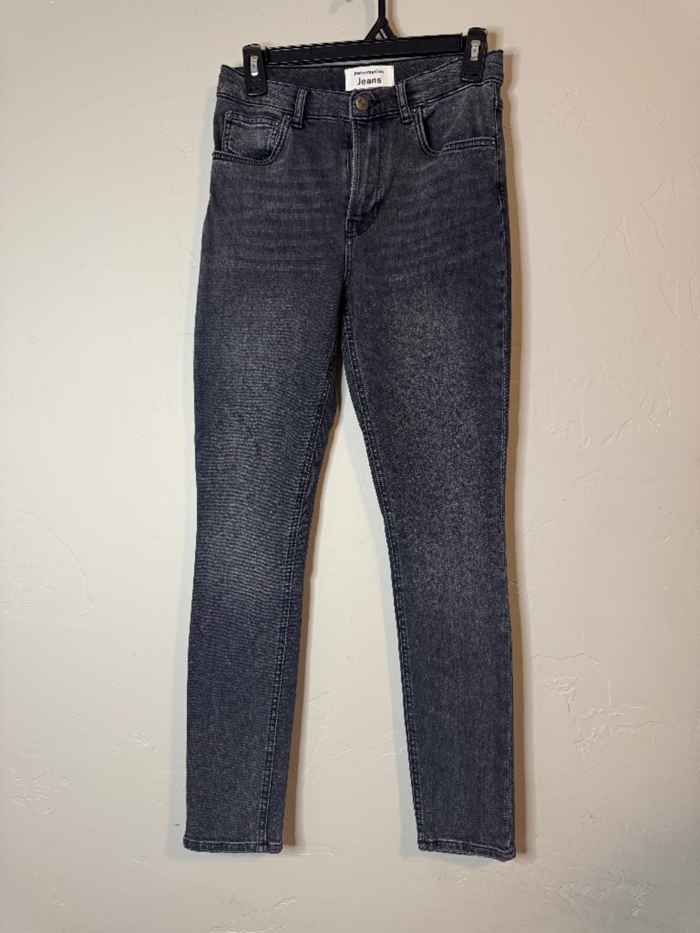 Reformation Off Black Skinny Jeans, Size 26